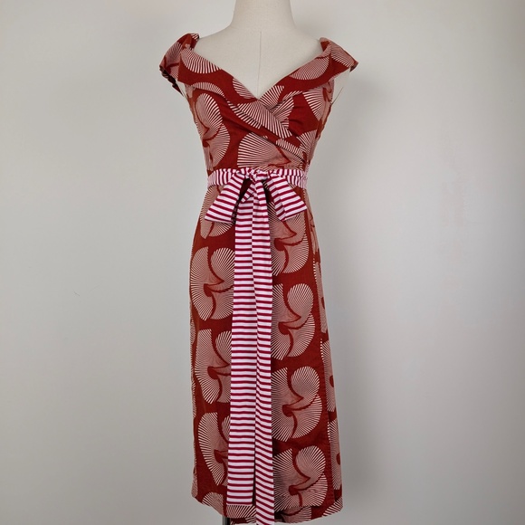 Diane von Furstenberg Wrap Dress Fariba Silk Sundial Printed Striped Jersey - Picture 7 of 12